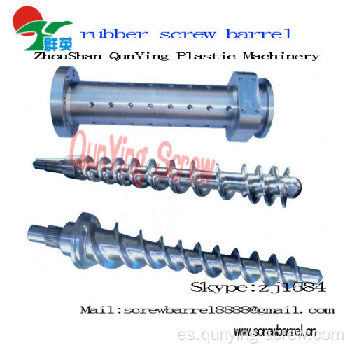 Barril bimetálico de goma Tornillo